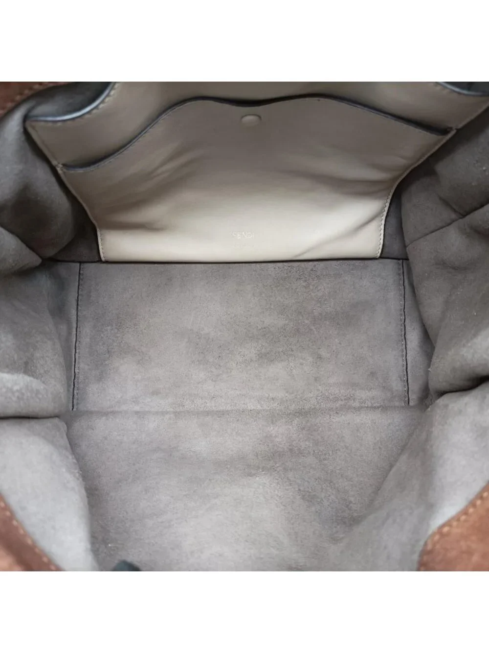 Fendi Flip Beige Pink Brown Leather Shoulder